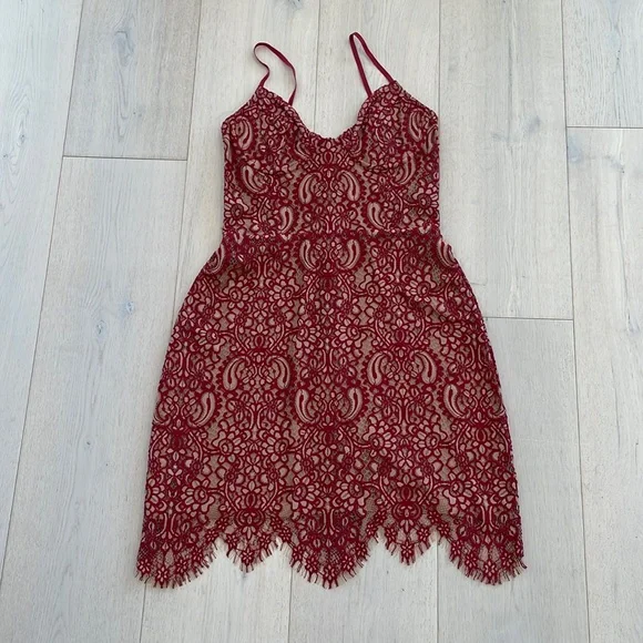For Love And Lemons | Dresses | For Love Lemons Red Lace Dress | Poshmark